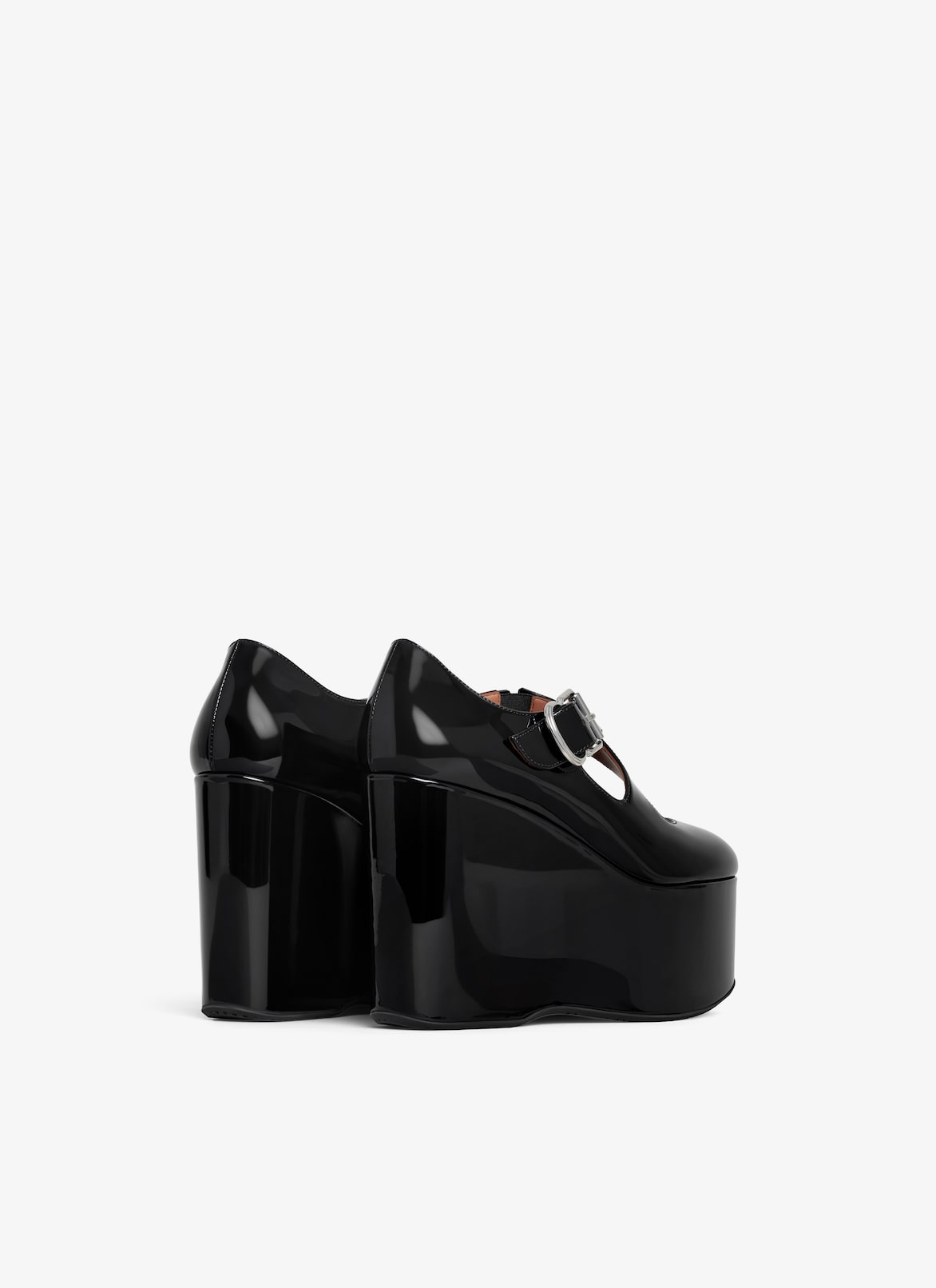 パテントカーフスキン製 クリスクロス ウェッジ ALAÏA ブラック パテントカーフスキン製 クリスクロス ウェッジ